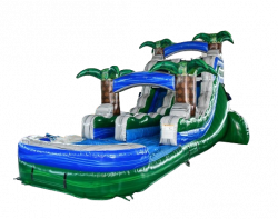 15′ Green Gush Single Lane Water Slide