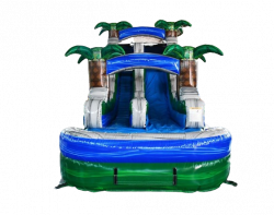 2 1709312299 15′ Green Gush Single Lane Water Slide